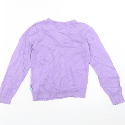 Little Bird Girls Purple   Cardigan Jumper Size 7-8 Years  - rainbow