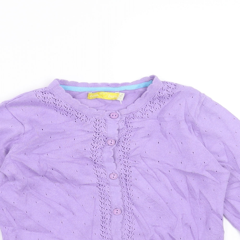 Little Bird Girls Purple   Cardigan Jumper Size 7-8 Years  - rainbow