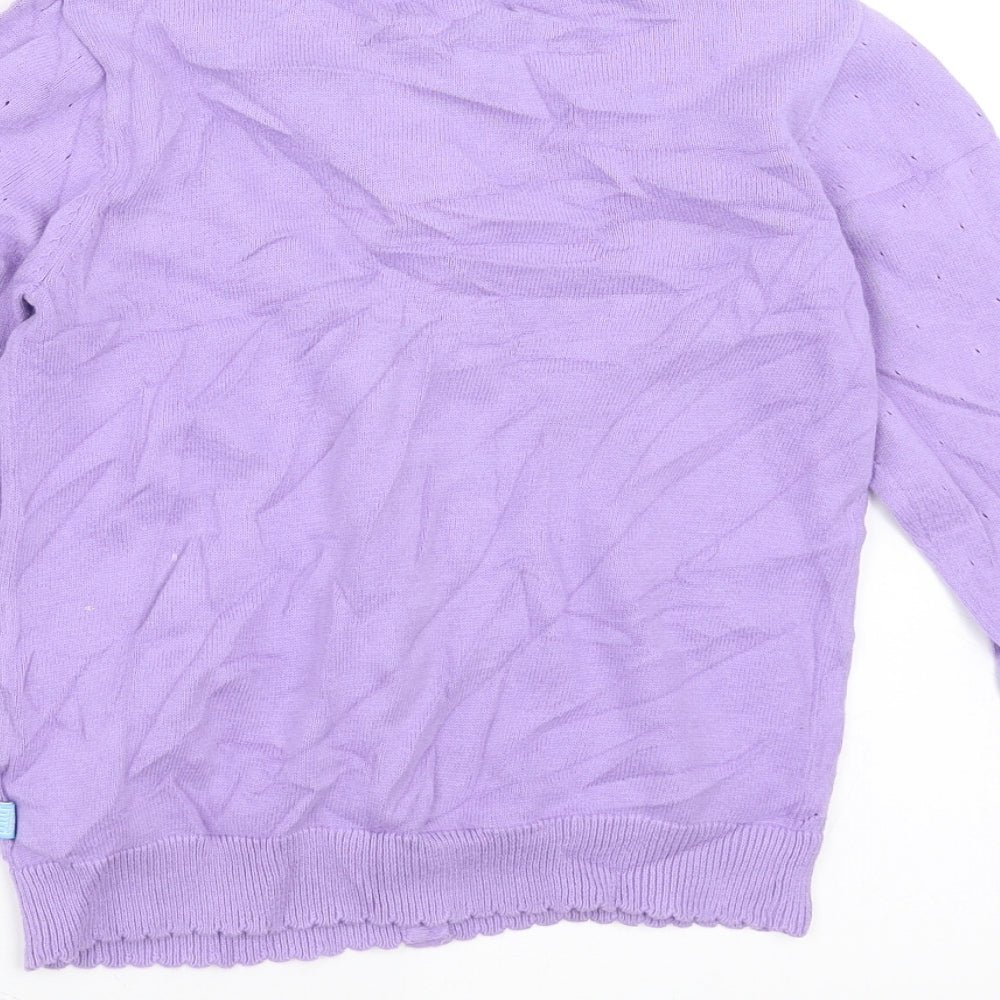 Little Bird Girls Purple   Cardigan Jumper Size 7-8 Years  - rainbow