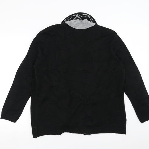 Envy Us Womens Black   Cardigan Jumper Size L  - jumper with over cardigan detail