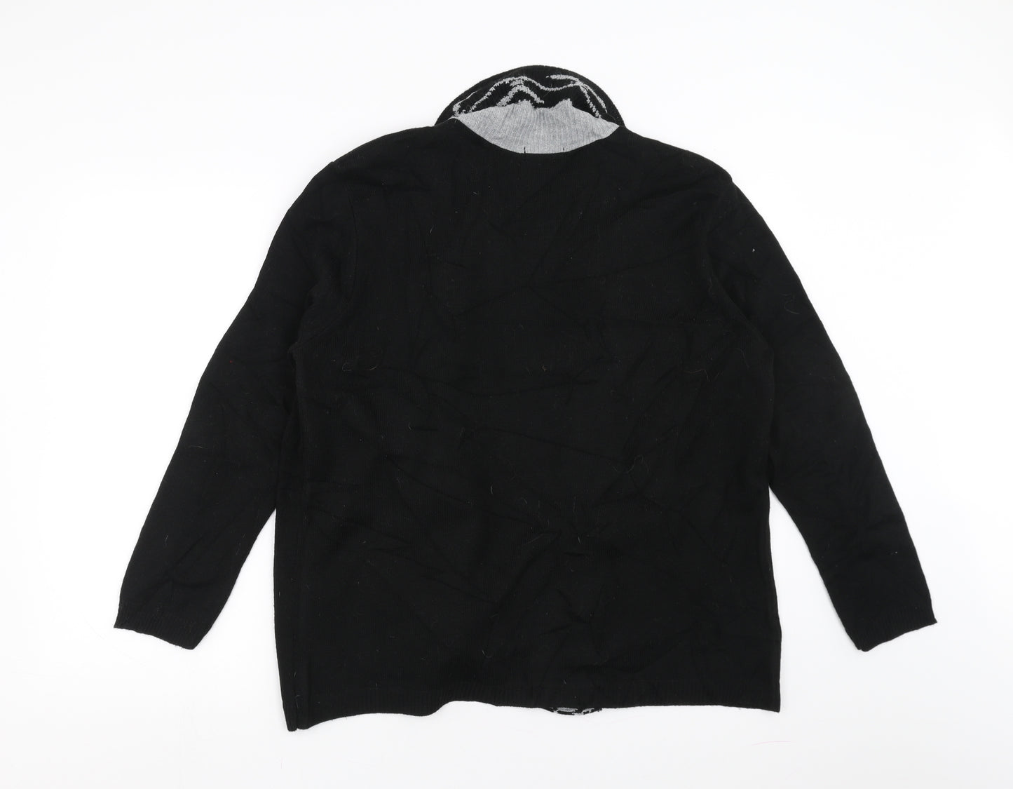 Envy Us Womens Black   Cardigan Jumper Size L  - jumper with over cardigan detail