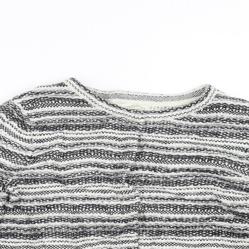 Monsoon Womens Black Striped  Cardigan Jumper Size S