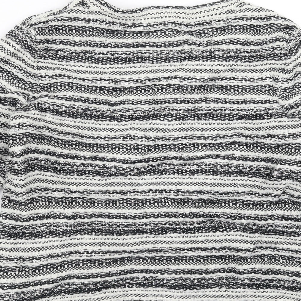 Monsoon Womens Black Striped  Cardigan Jumper Size S