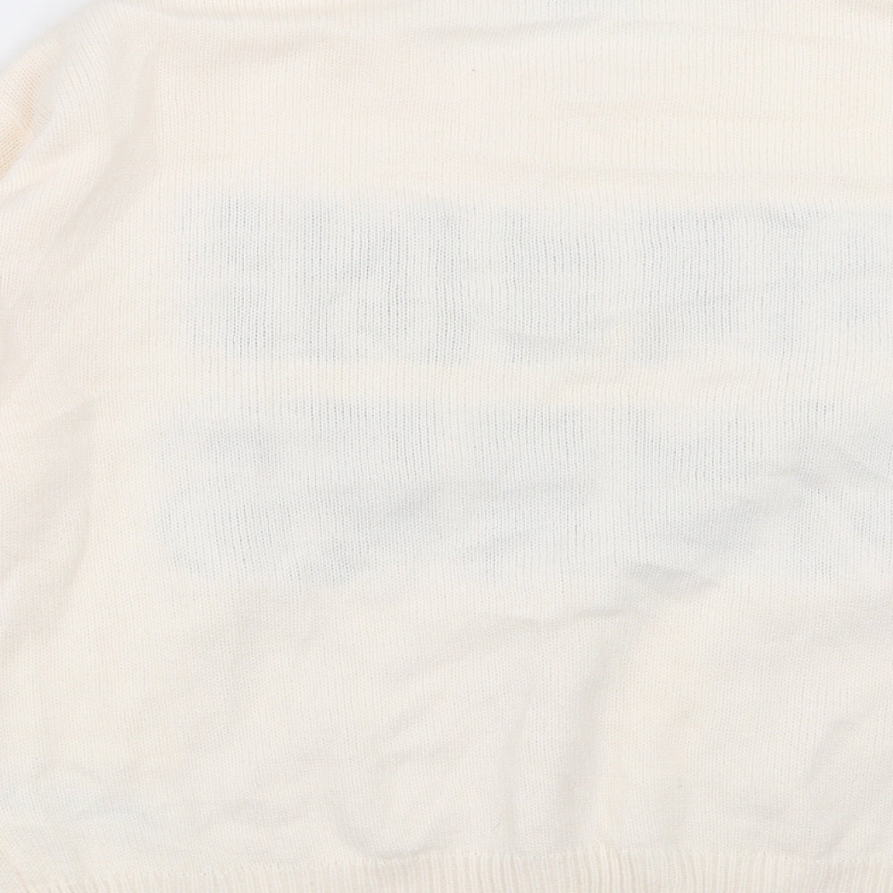 New Look Womens Ivory   Pullover Jumper Size 10  - Sleigh bells bling
