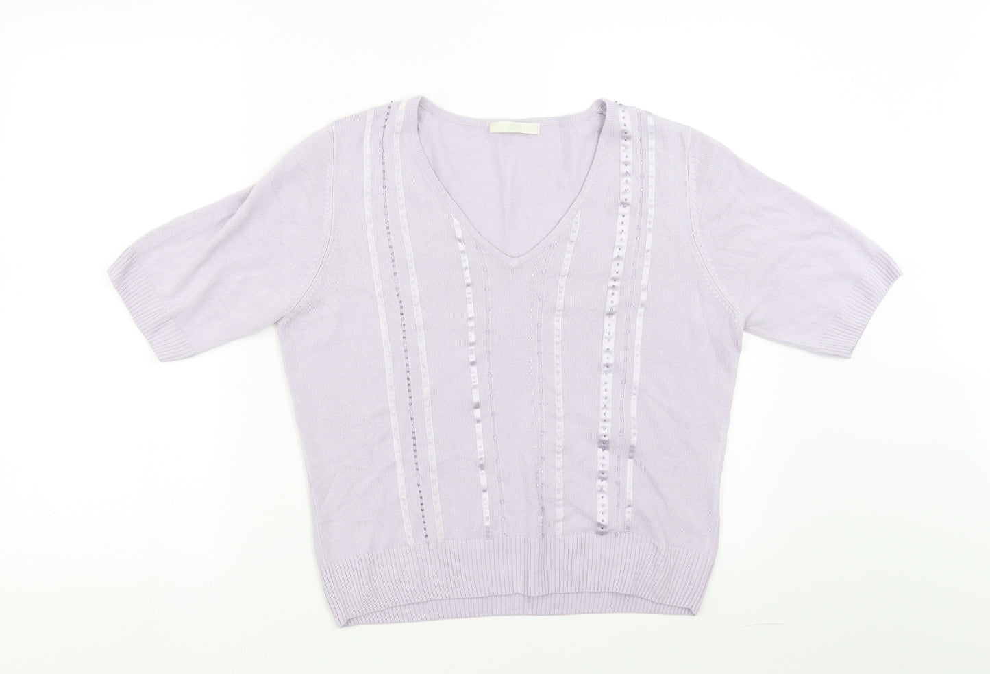 Marks and Spencer Womens Purple   Pullover Jumper Size 14  - beaded