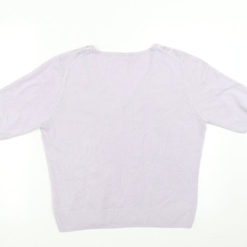 Marks and Spencer Womens Purple   Pullover Jumper Size 14  - beaded
