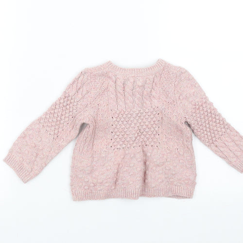 Monsoon Girls Pink  Knit Cardigan Jumper Size 6-9 Months