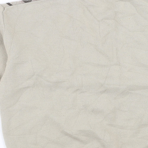 Hunter Mens Beige Argyle/Diamond  Pullover Jumper Size M