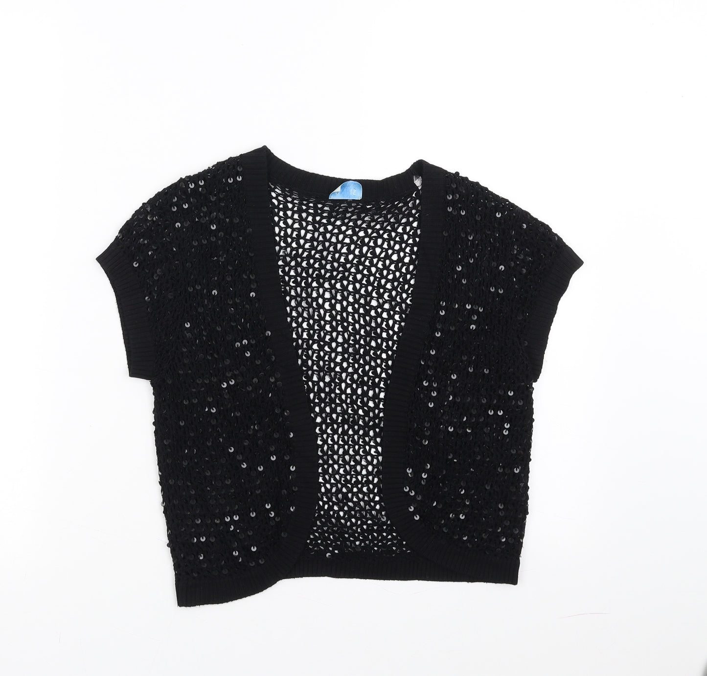 Oasis Womens Black   Shrug Jumper Size 12  - Sequin