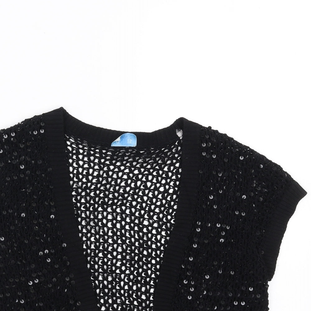 Oasis Womens Black   Shrug Jumper Size 12  - Sequin