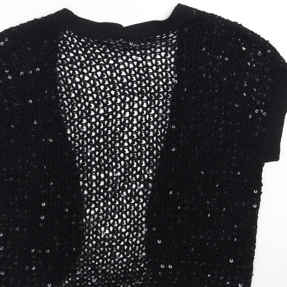 Oasis Womens Black   Shrug Jumper Size 12  - Sequin