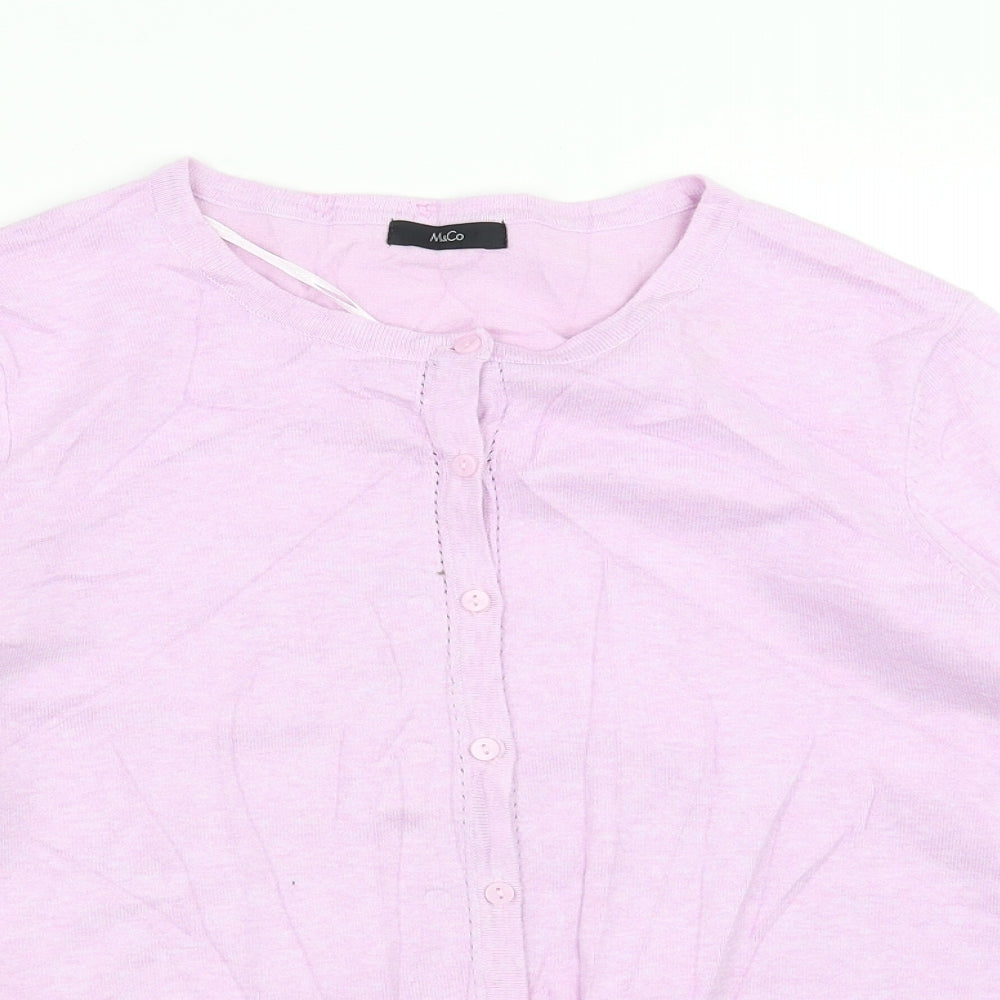 M&Co Womens Purple   Cardigan Jumper Size 12