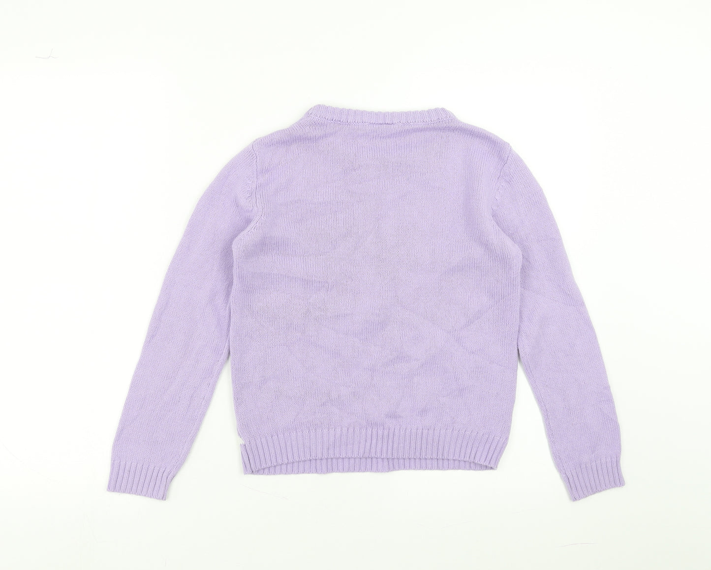 Lily & dan Girls Purple   Pullover Jumper Size 9-10 Years  - Unicorn Christmas