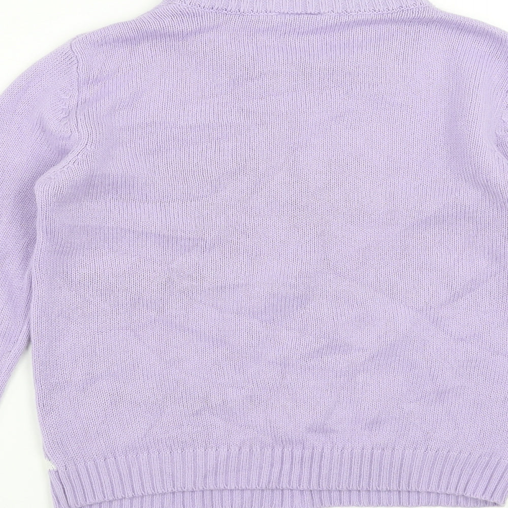 Lily & dan Girls Purple   Pullover Jumper Size 9-10 Years  - Unicorn Christmas