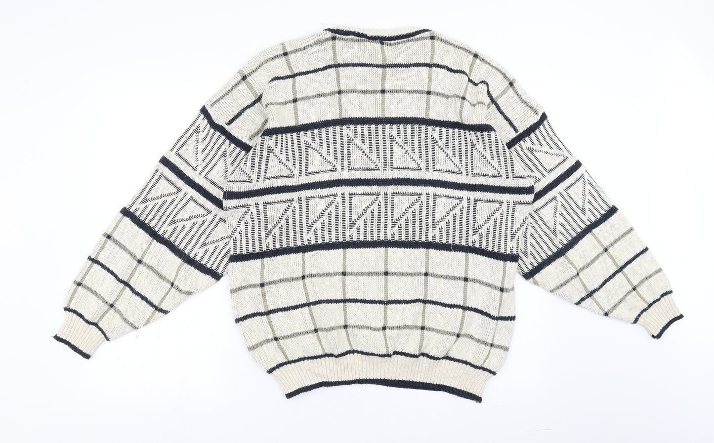 Principles Mens Beige Geometric  Pullover Jumper Size M