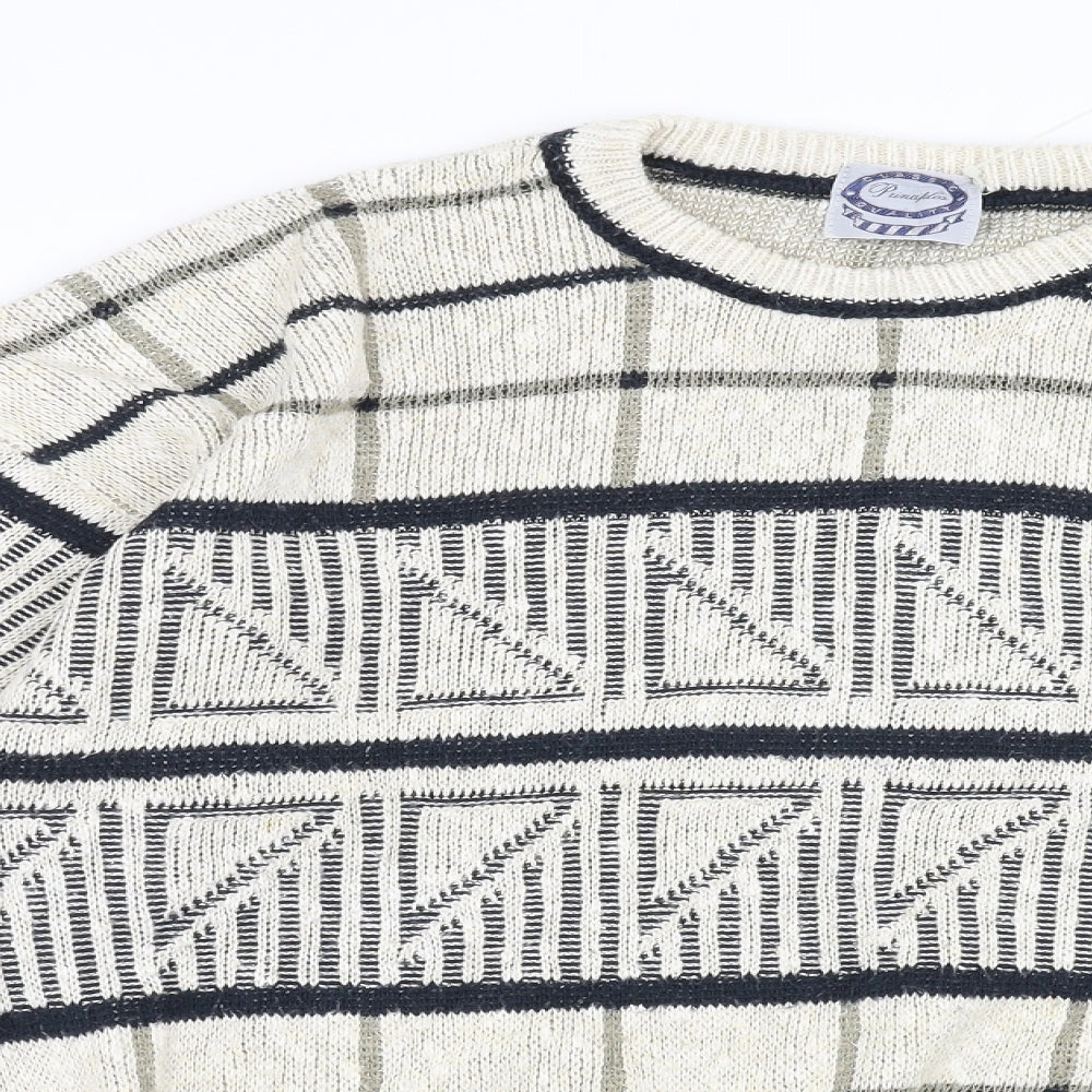 Principles Mens Beige Geometric  Pullover Jumper Size M