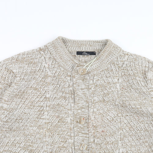 BM Collection Womens Beige   Cardigan Jumper Size M