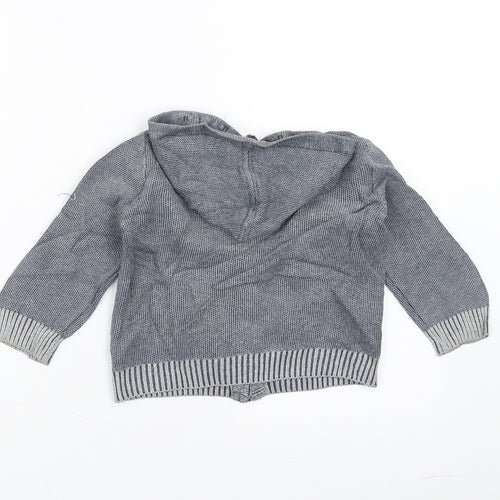 NEXT Boys Blue Geometric  Full Zip Jumper Size 18-24 Months  - hooded