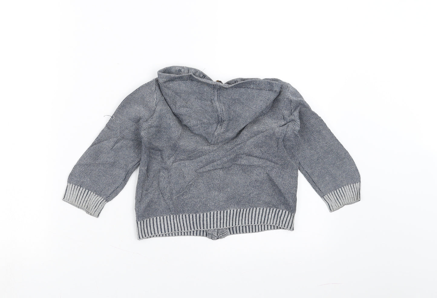 NEXT Boys Blue Geometric  Full Zip Jumper Size 18-24 Months  - hooded