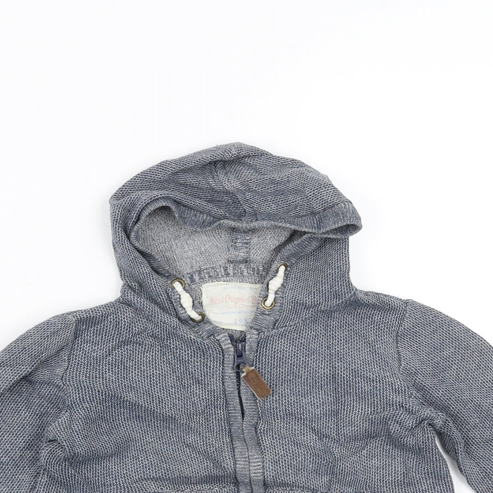 NEXT Boys Blue Geometric  Full Zip Jumper Size 18-24 Months  - hooded