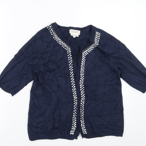 NEXT Womens Blue  Knit Cardigan Jumper Size 10  - beaded
