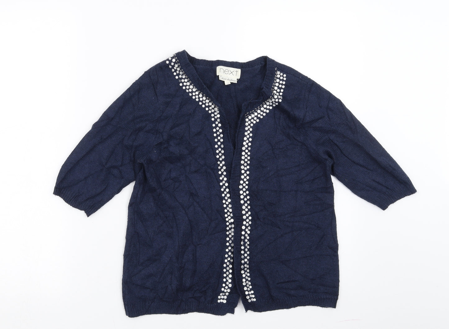 NEXT Womens Blue  Knit Cardigan Jumper Size 10  - beaded