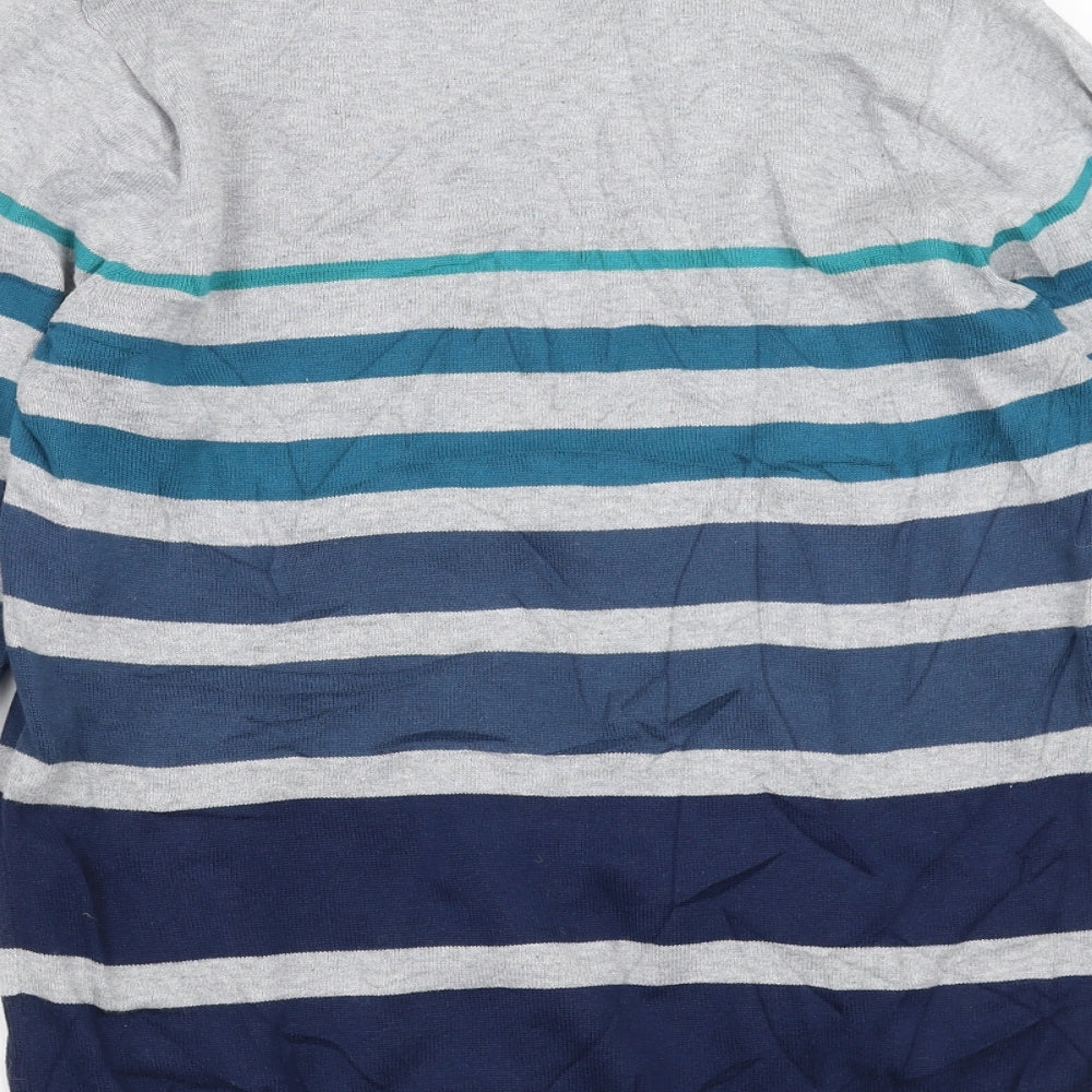 Cedar Wood State Mens Blue Striped  Pullover Jumper Size S