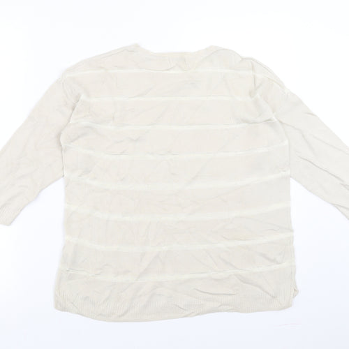 Marks and Spencer Womens Beige Striped  Pullover Jumper Size 12