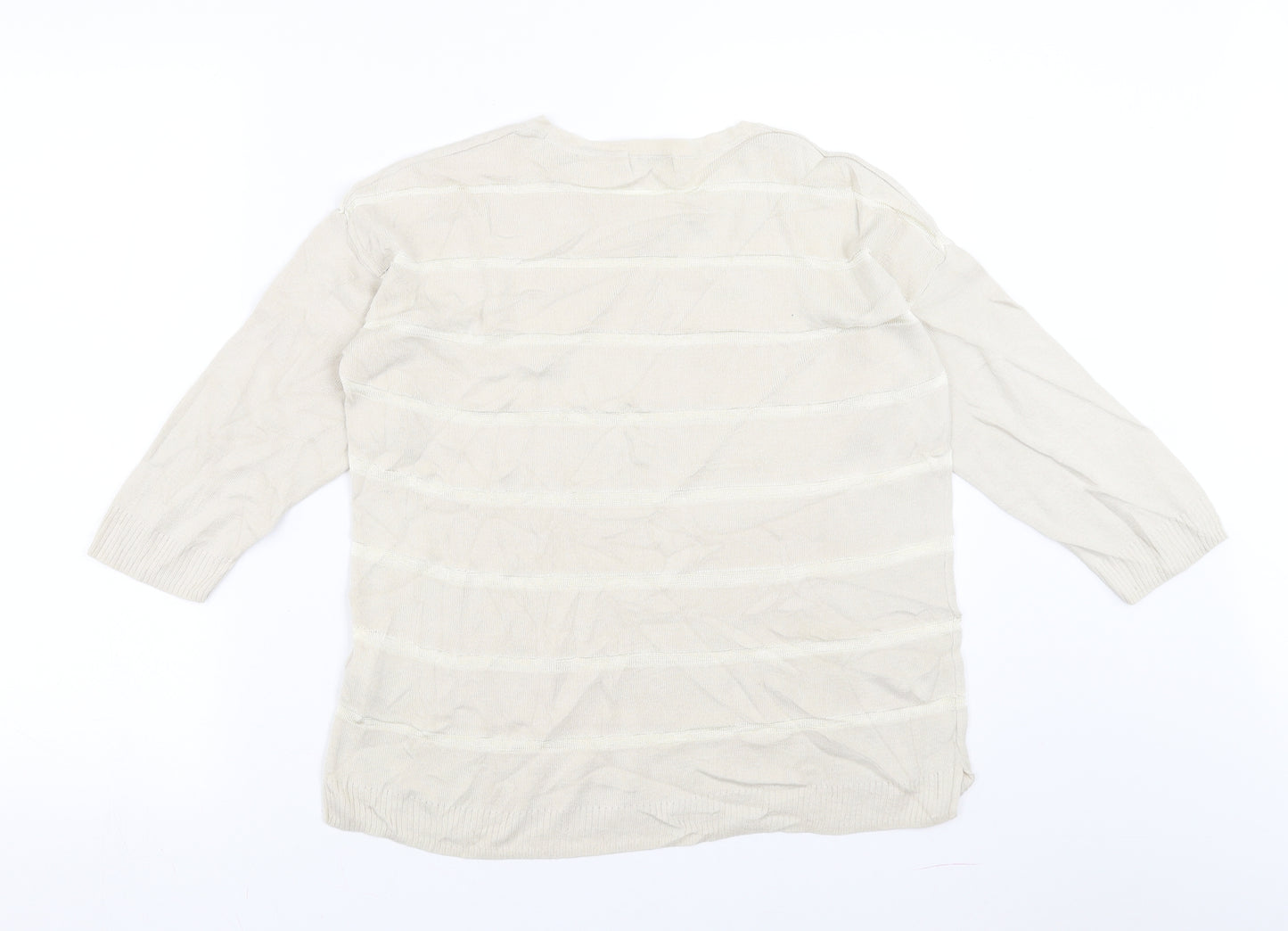 Marks and Spencer Womens Beige Striped  Pullover Jumper Size 12