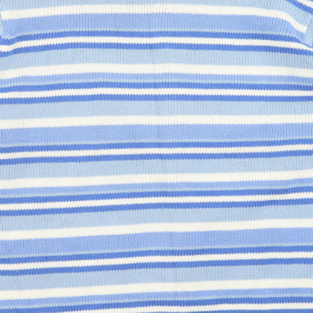 EWM Womens Blue Striped  Cardigan Jumper Size L