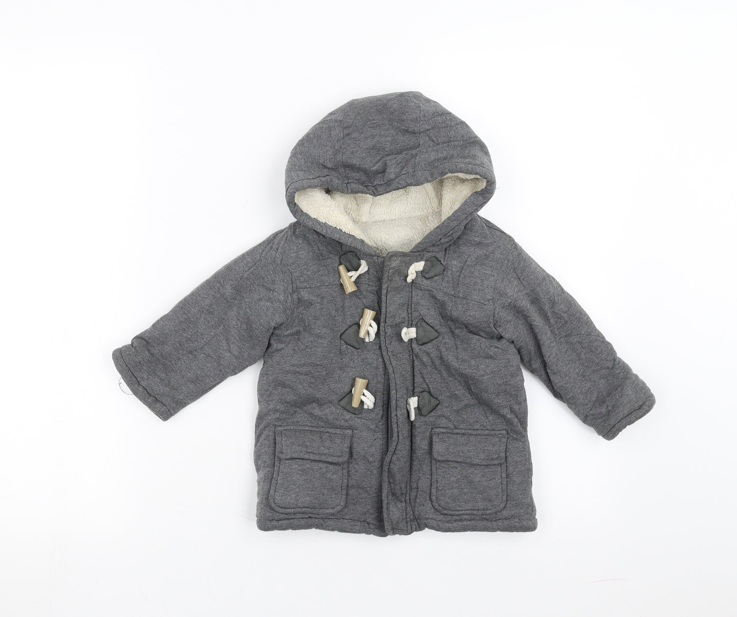 George Boys Grey   Jacket  Size 12-18 Months  - fleece lined