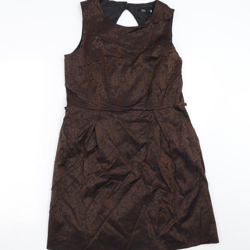 F&F Womens Brown Floral  Shift  Size 14