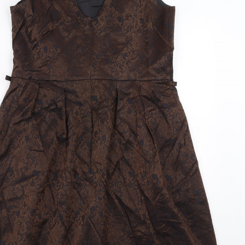 F&F Womens Brown Floral  Shift  Size 14