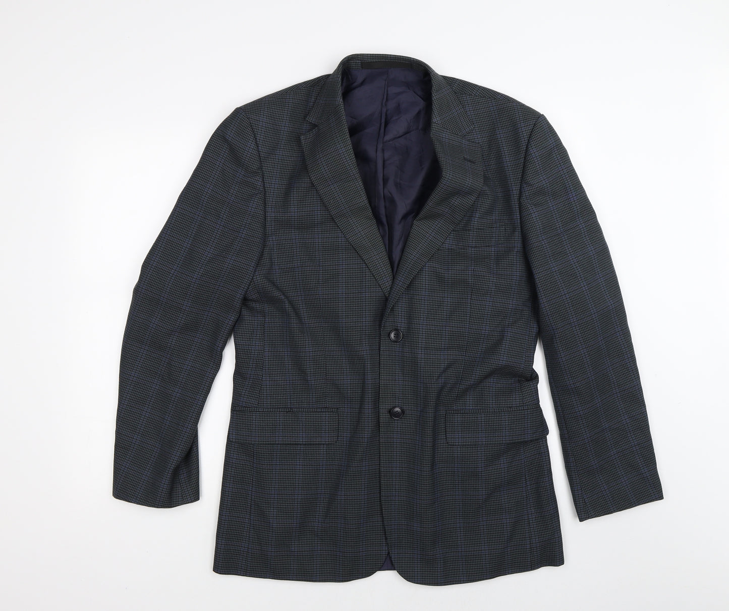 Marks and Spencer Mens Blue Check  Jacket Suit Jacket Size 38