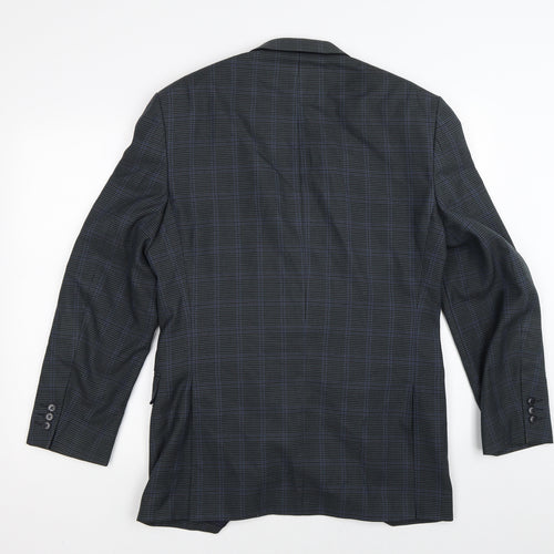 Marks and Spencer Mens Blue Check  Jacket Suit Jacket Size 38