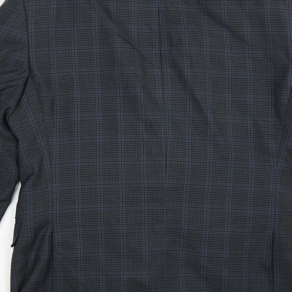 Marks and Spencer Mens Blue Check  Jacket Suit Jacket Size 38