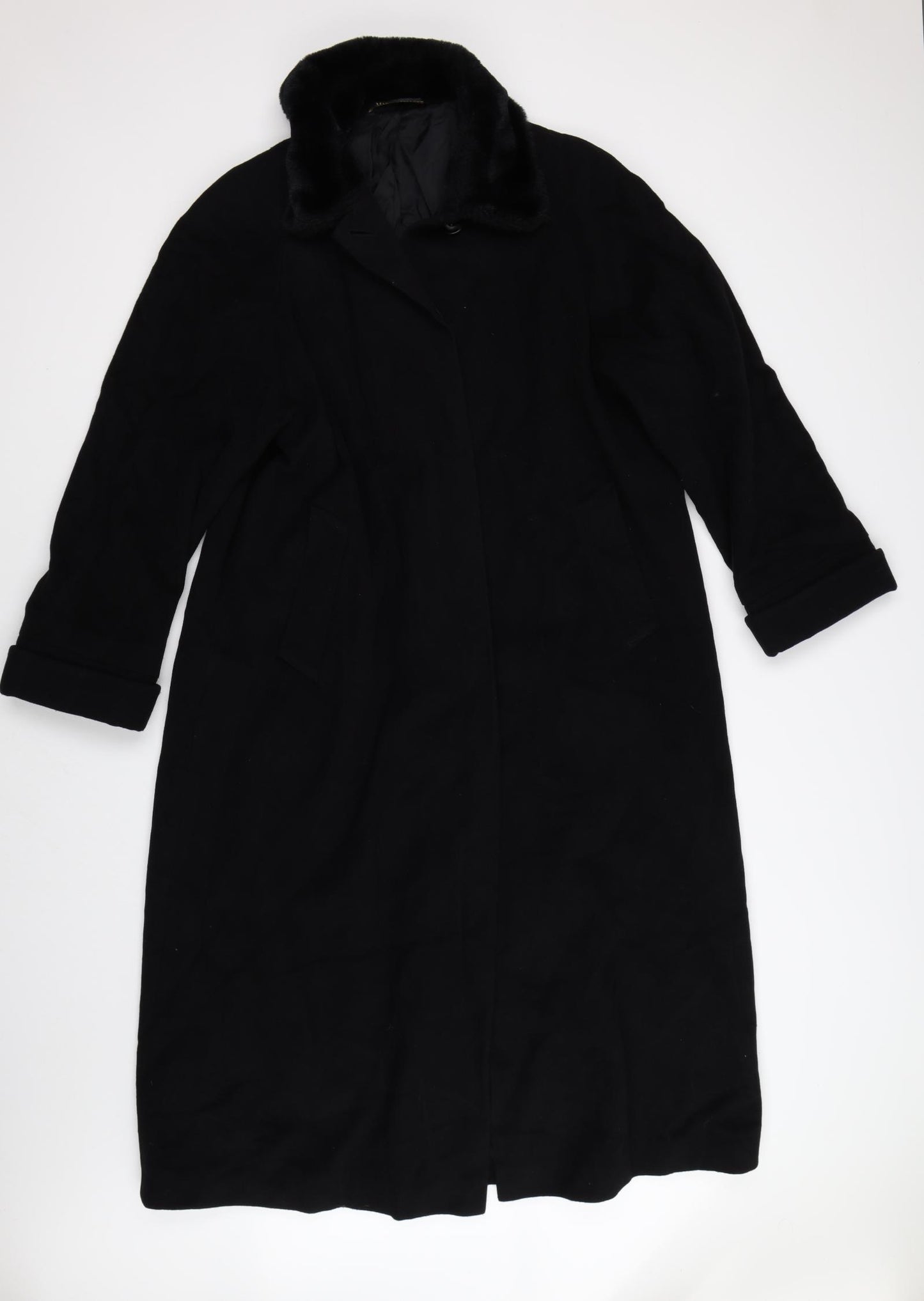 Marks and Spencer Womens Black   Overcoat Coat Size 14
