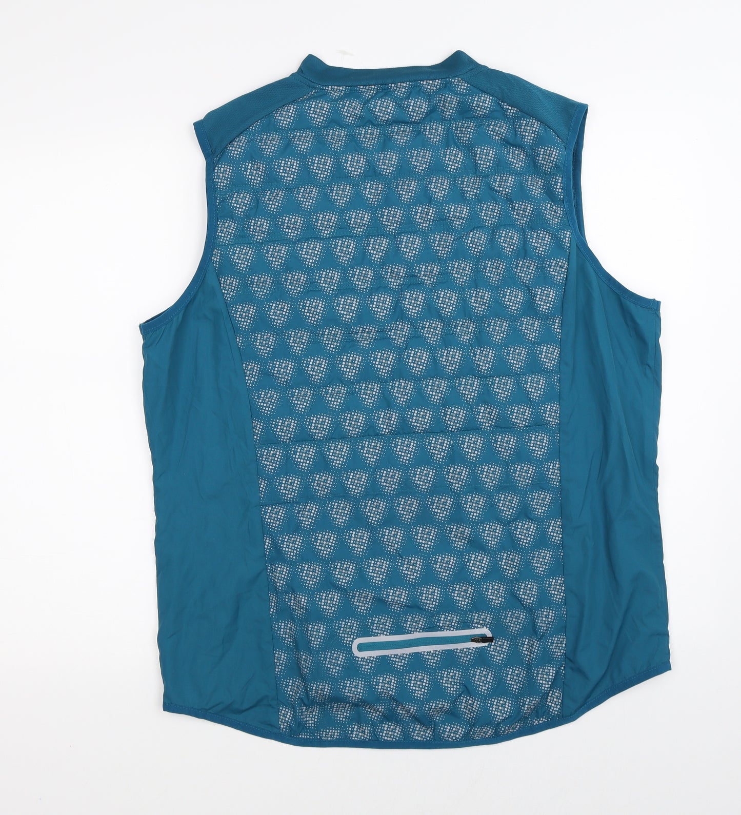 Crane Womens Blue Geometric  Gilet Waistcoat Size L