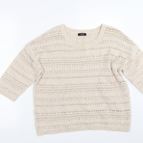 M&Co Womens Beige   Pullover Jumper Size 14
