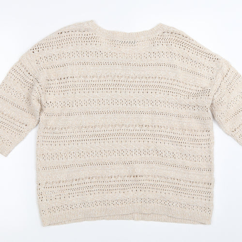 M&Co Womens Beige   Pullover Jumper Size 14