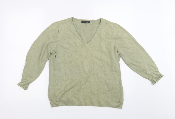 Hawkshead Womens Green Pullover Jumper Size 16