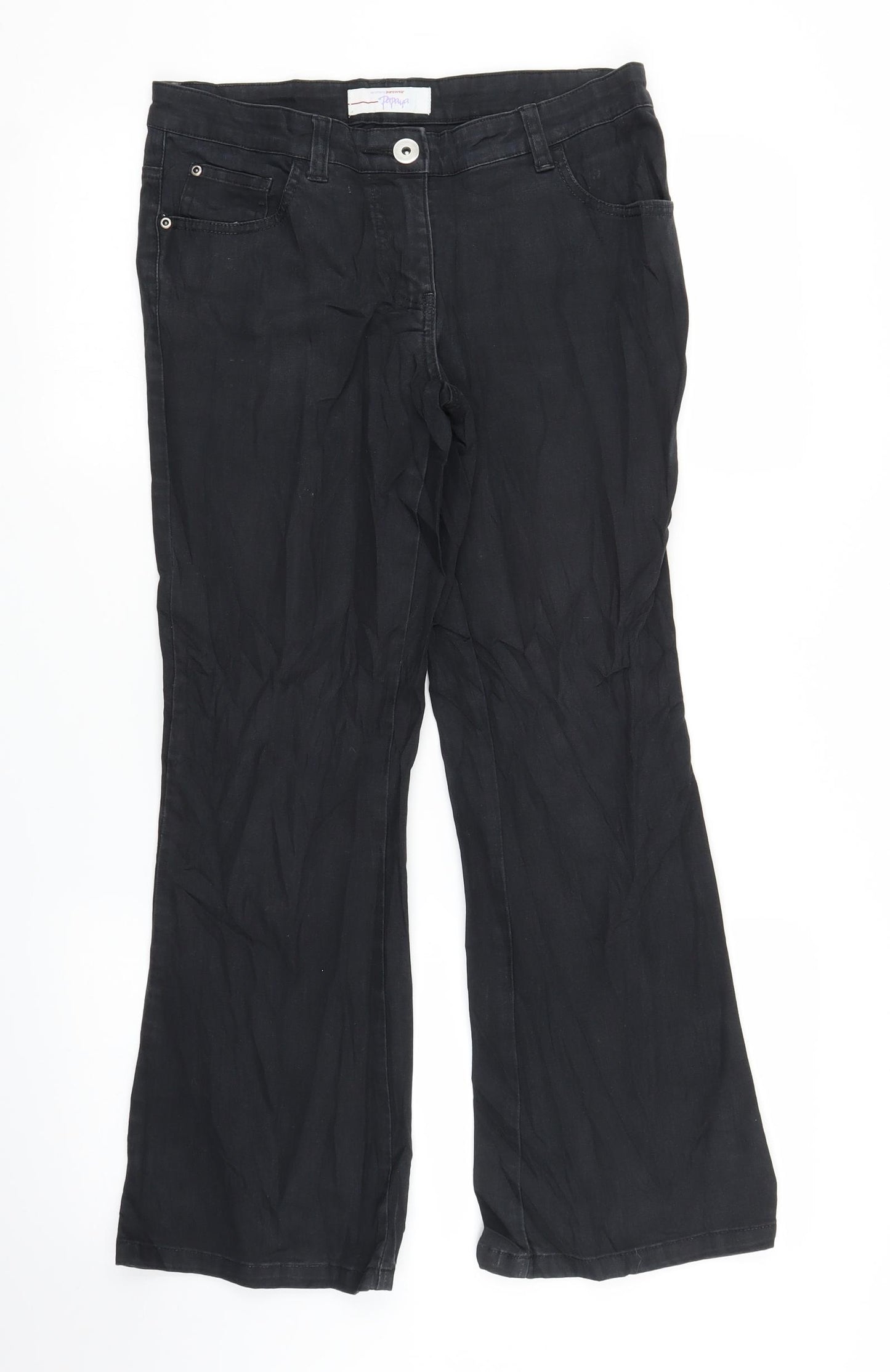 Papaya Womens Black  Denim Flared Jeans Size 8 L25 in
