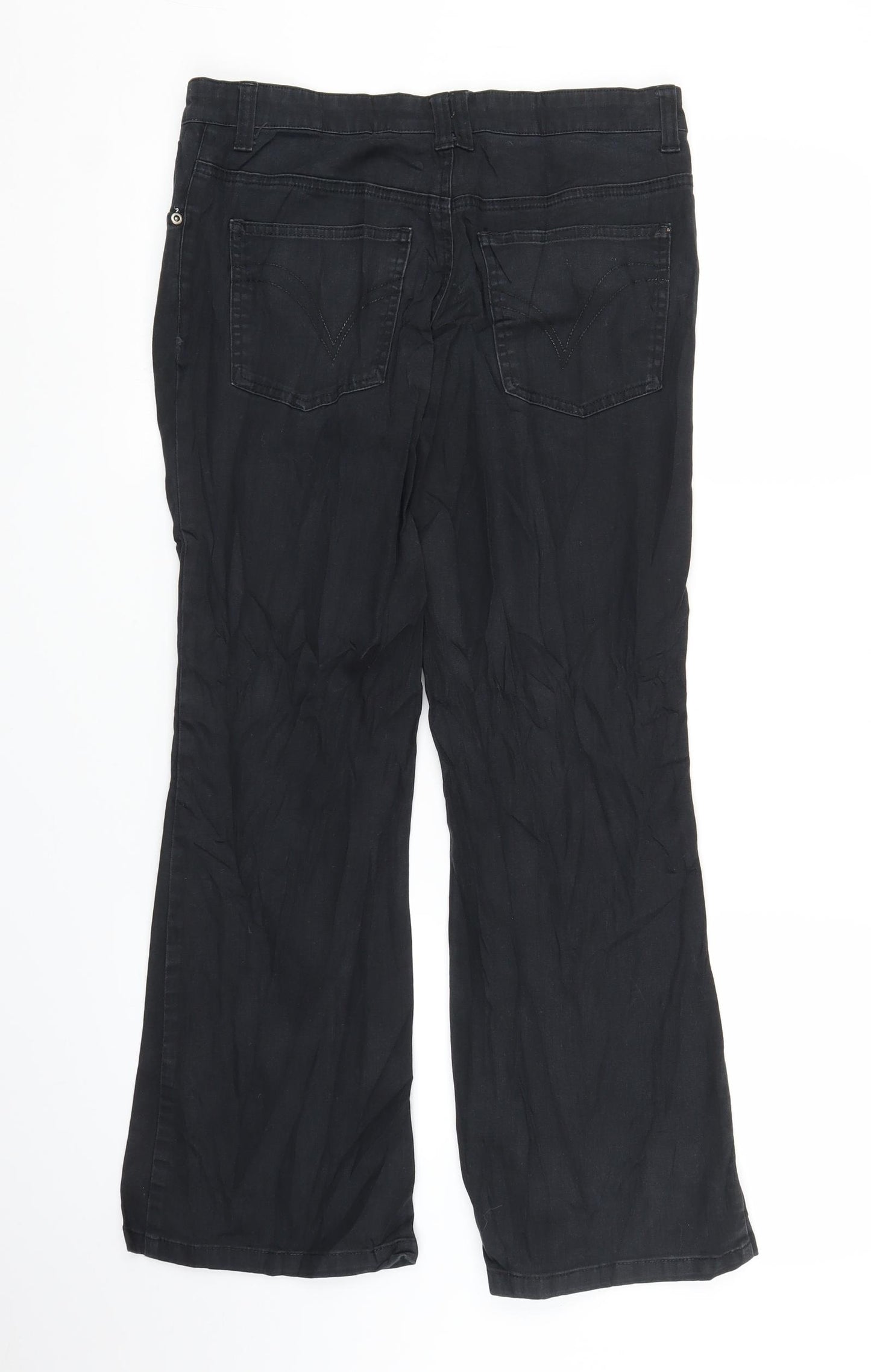 Papaya Womens Black  Denim Flared Jeans Size 8 L25 in