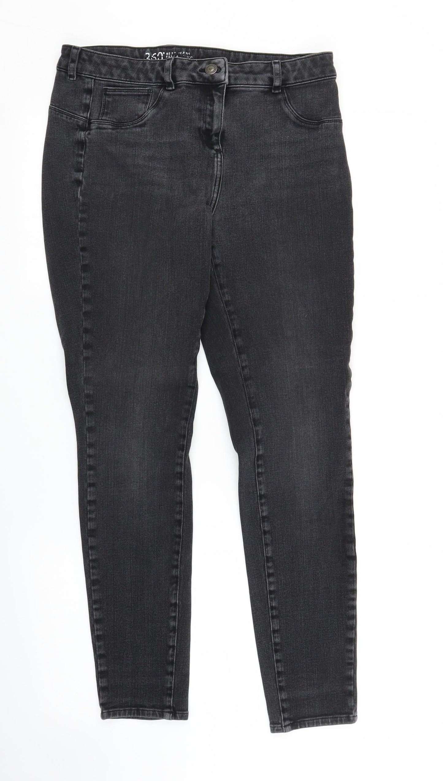 NEXT Womens Black  Denim Skinny Jeans Size 14 L26 in