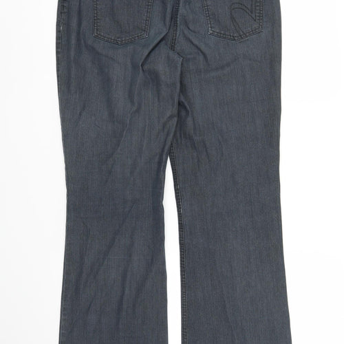 Per Una Womens Grey  Denim Flared Jeans Size 12 L29 in