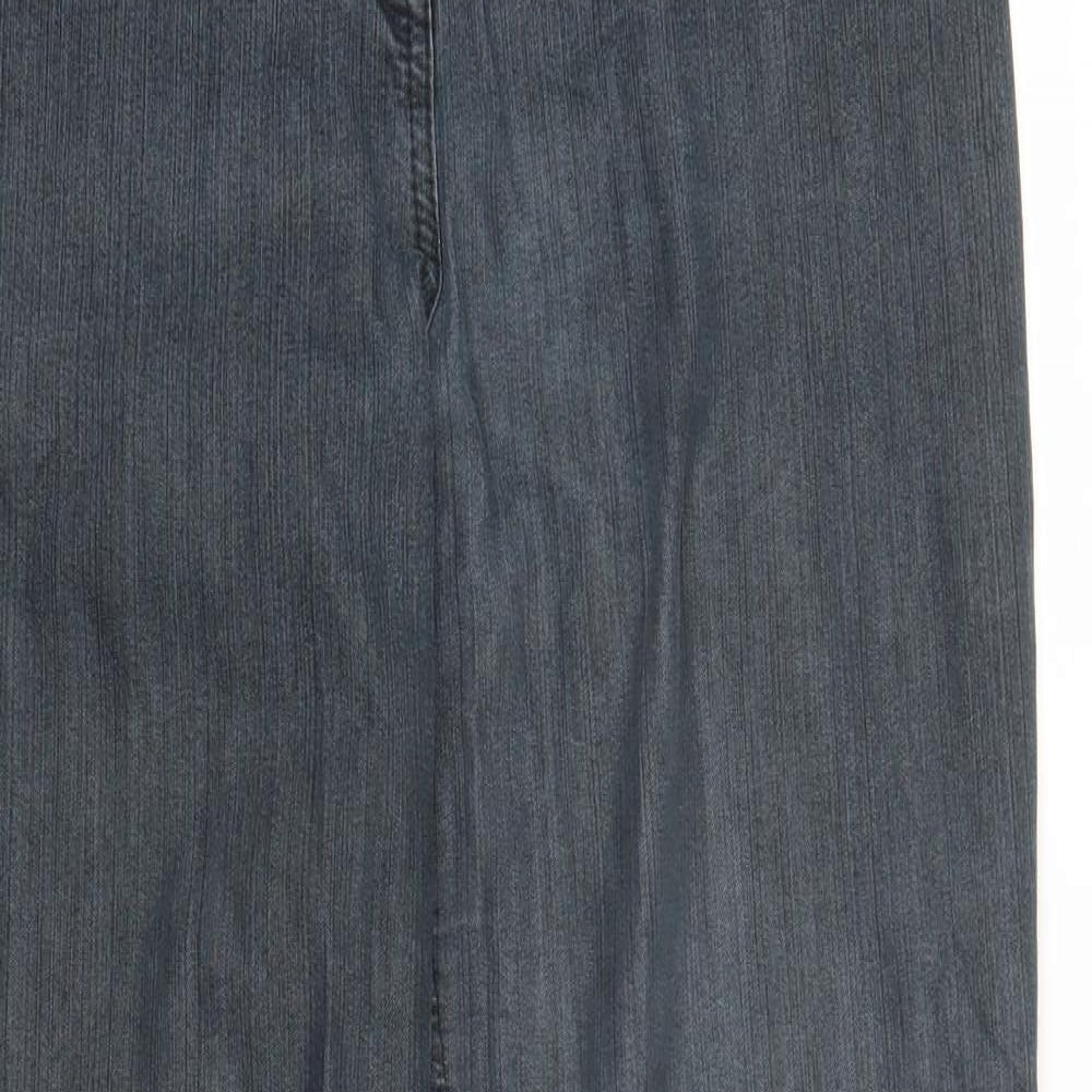 Per Una Womens Grey  Denim Flared Jeans Size 12 L29 in