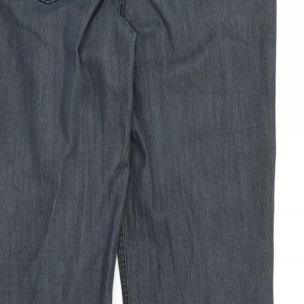 Per Una Womens Grey  Denim Flared Jeans Size 12 L29 in
