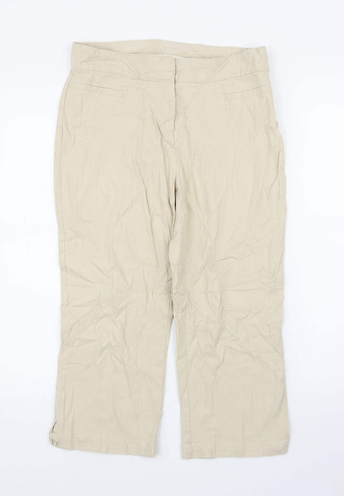 M&S Womens Beige   Capri Trousers Size 14 L22 in