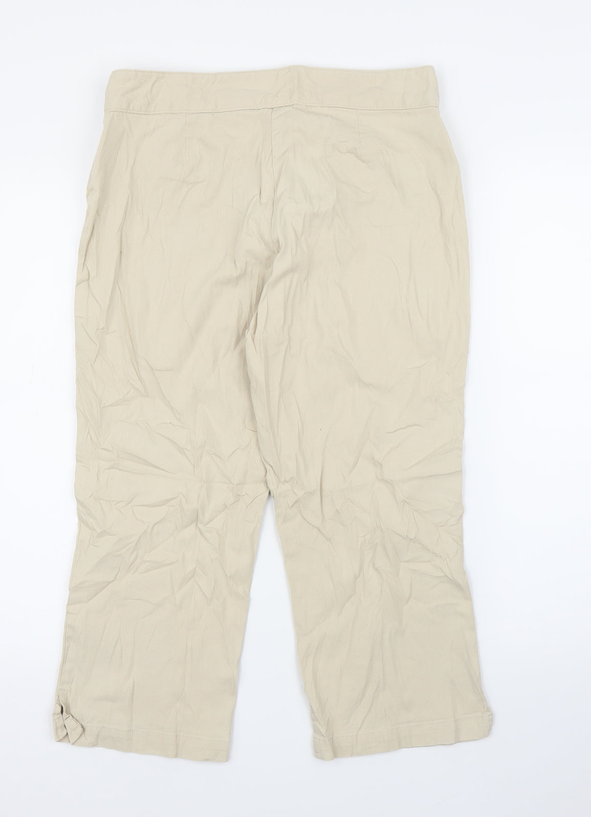 M&S Womens Beige   Capri Trousers Size 14 L22 in