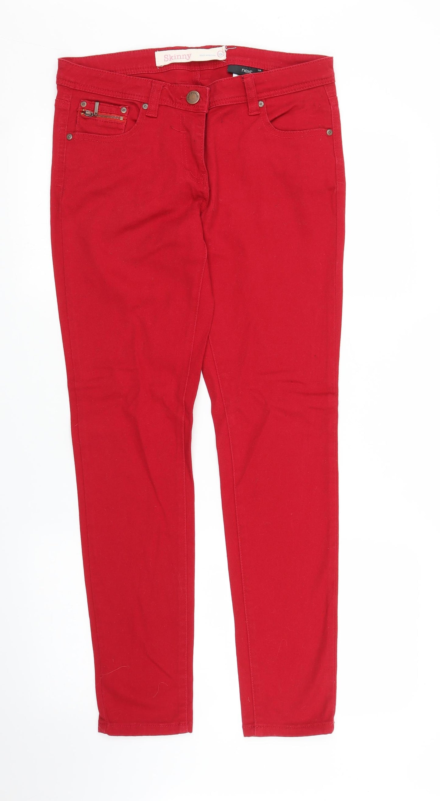 NEXT Womens Red  Denim Skinny Jeans Size 10 L28 in
